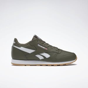 Reebok Classic Leather Turnschuhe Kinder - Grün/Weiß - DE 270-IMP